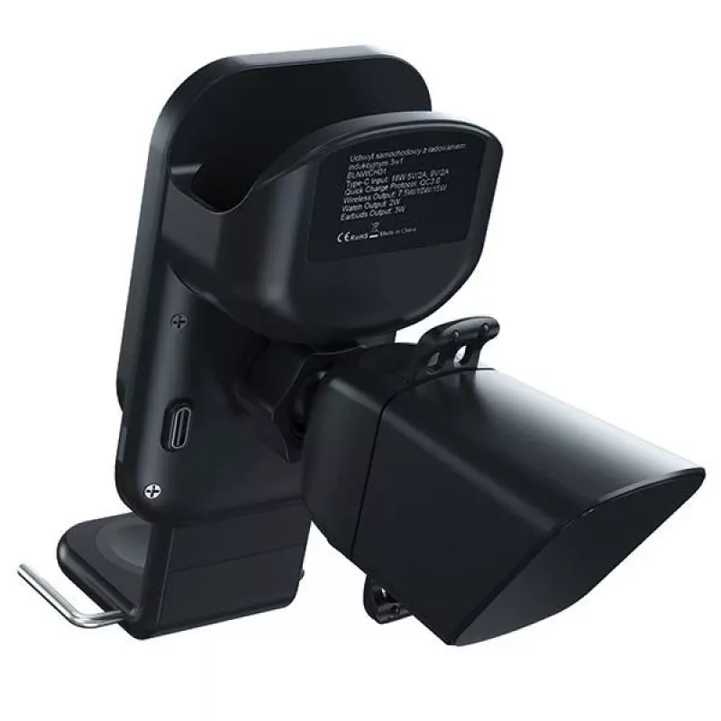 Beline Supporto auto con ricarica wireless 3-in-1 per smartphone, Apple Watch, AirPods - BLNWCH01