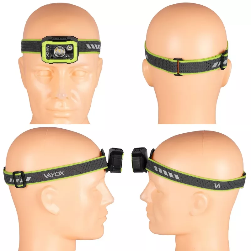 VAYOX VA0187 torcia frontale ricaricabile, 750 lm, CREE + SMD, sensore di movimento, IP66