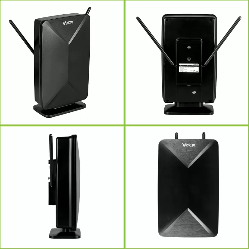 VAYOX VA0248 antenna DVB-T/T2 4K da interno/esterno con amplificatore e filtro LTE 4G