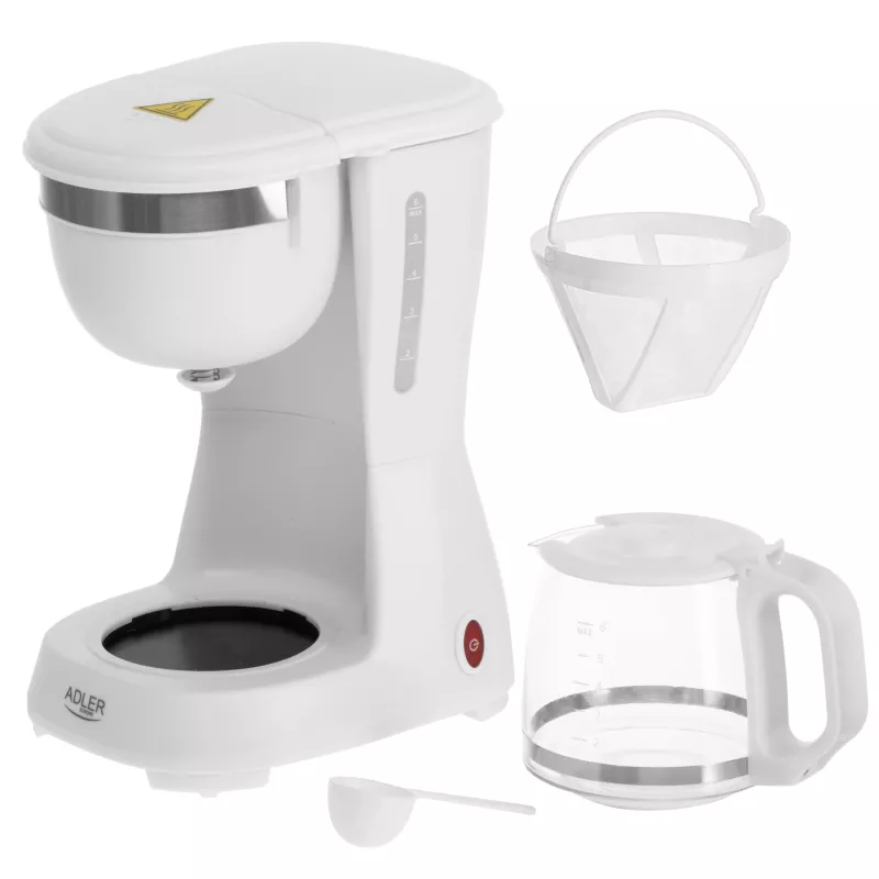 Adler AD 4381 Macchina da caffè a filtro, 600 W, bianco