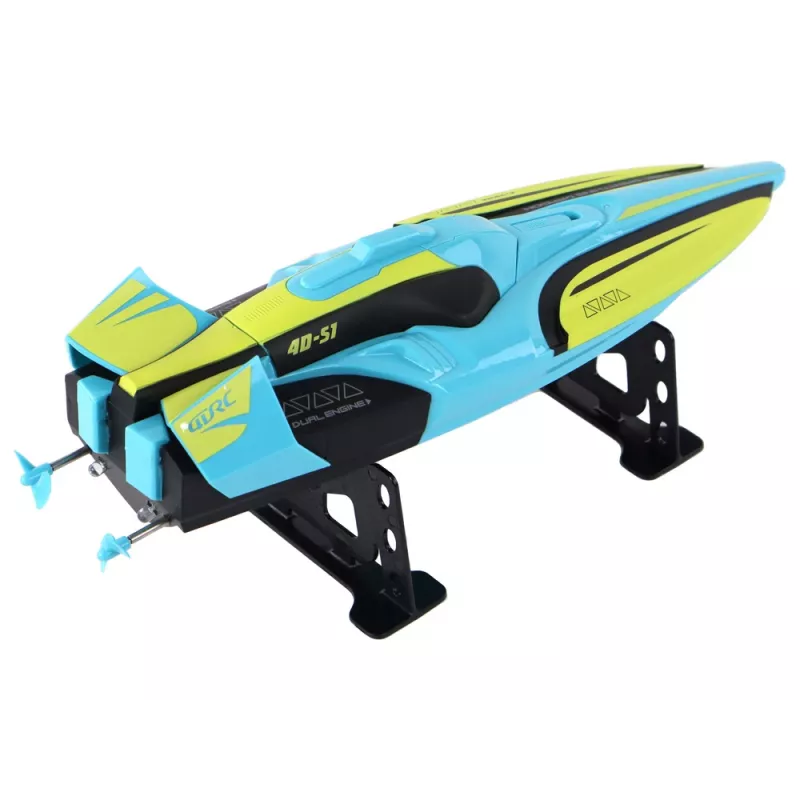 LEAN TOYS Barca Radiocomandata 2.4G Giallo-Turchese Impermeabile