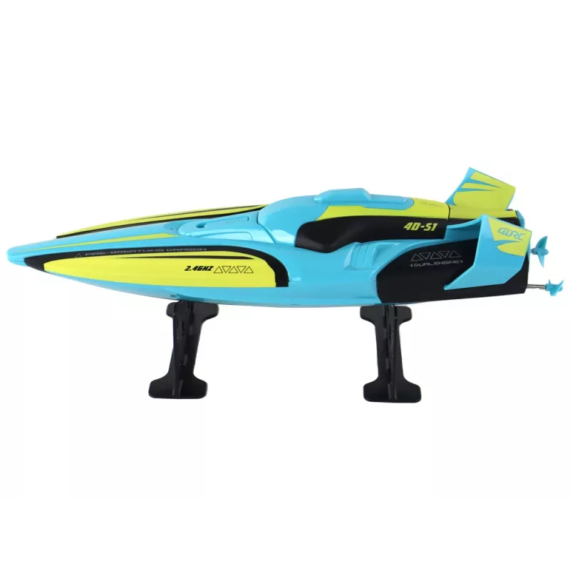 LEAN TOYS Barca Radiocomandata 2.4G Giallo-Turchese Impermeabile