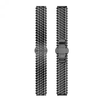 Cinturino per orologio Beline 22mm metallo a nido d'ape nero