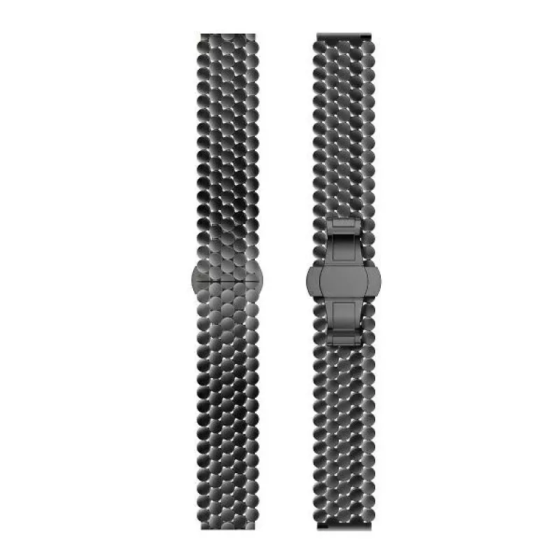 Cinturino per orologio Beline 22mm metallo a nido d'ape nero