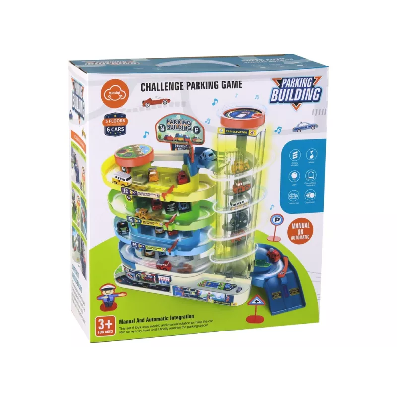 Parcheggio multipiano interattivo per auto LEAN TOYS, luci e suoni