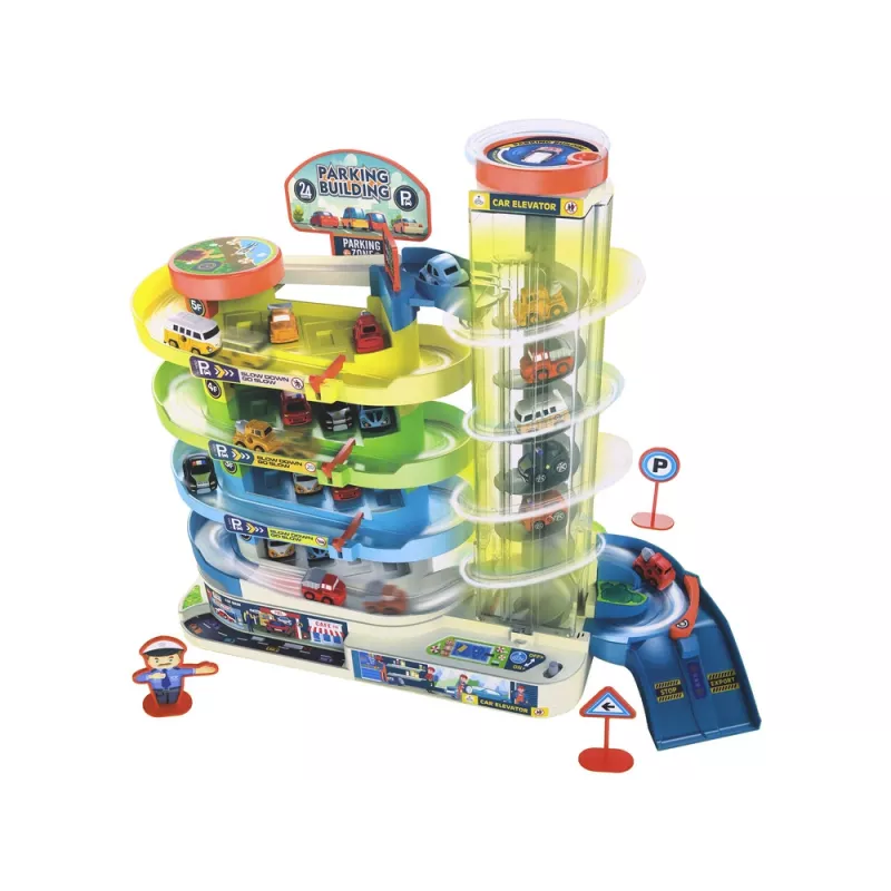 Parcheggio multipiano interattivo per auto LEAN TOYS, luci e suoni