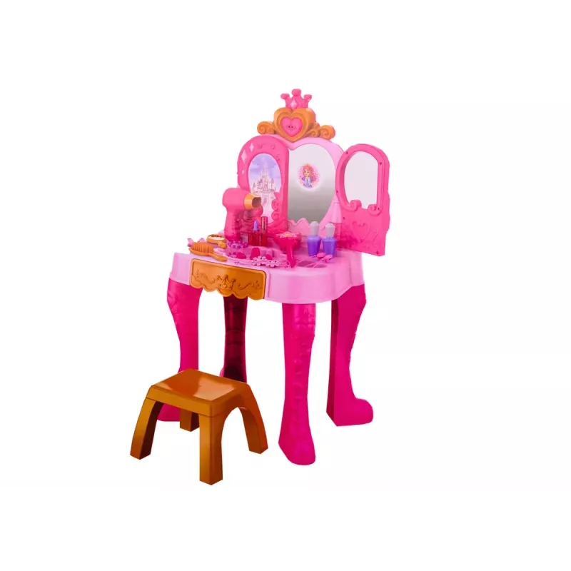 LEAN TOYS Tocco di trucco per bambini con accessori sensore gesti, rosa