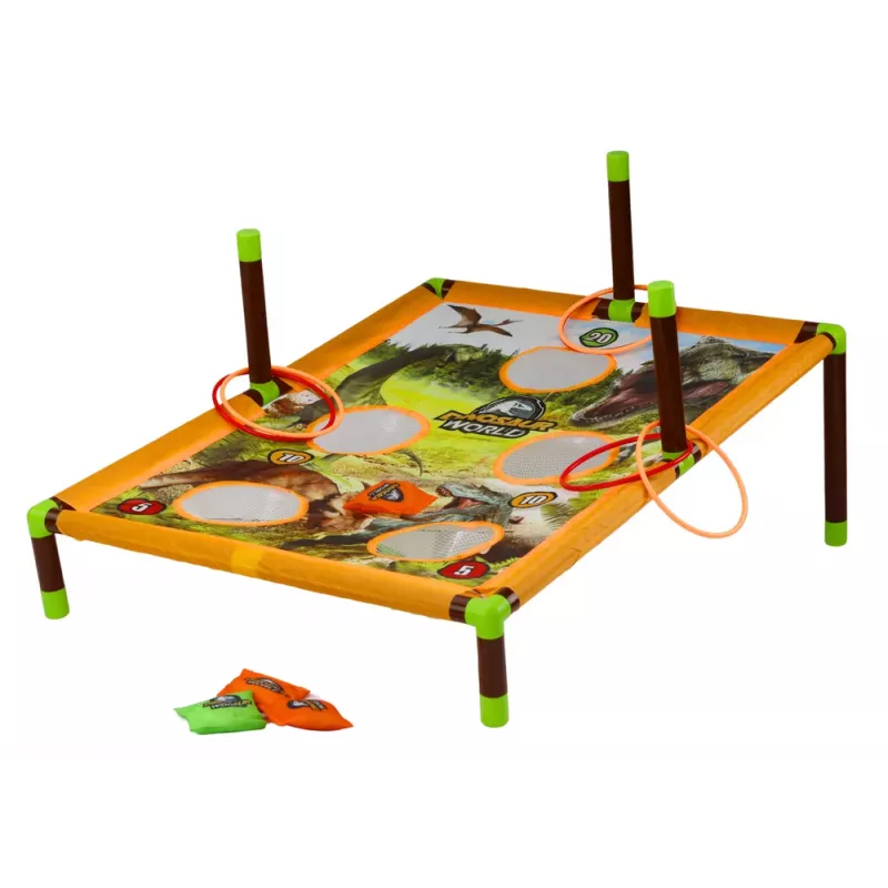 LEAN TOYS Gioco Arcade Lancio a Sacco Canestro 2in1 Tabellone Dinosauri
