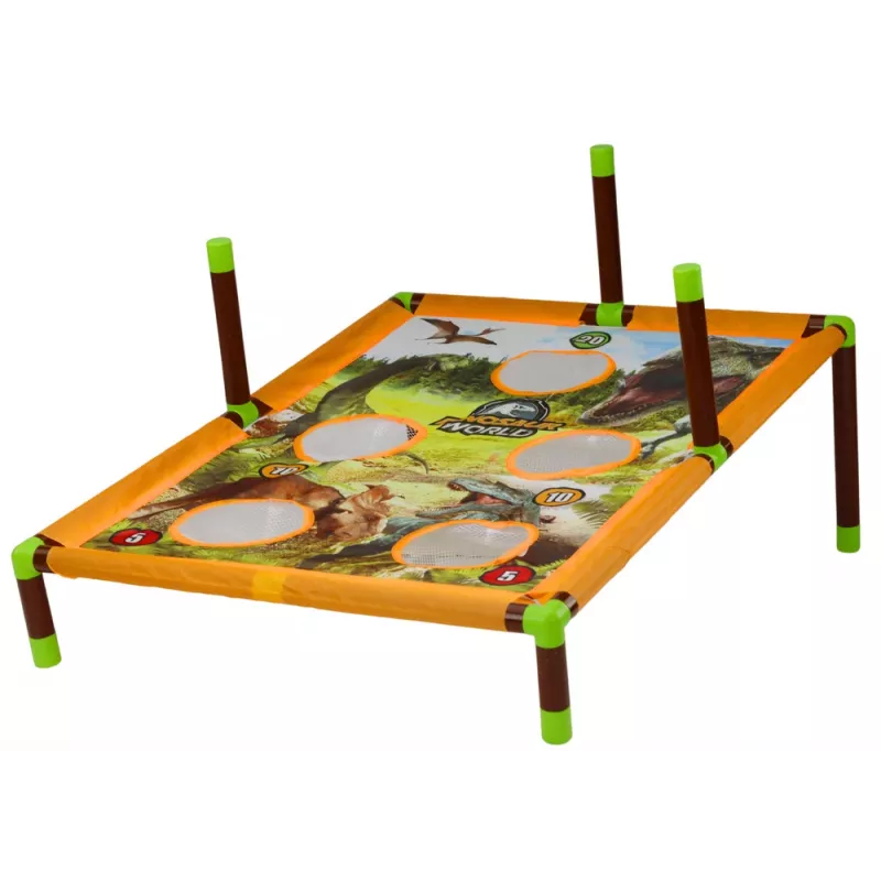 LEAN TOYS Gioco Arcade Lancio a Sacco Canestro 2in1 Tabellone Dinosauri