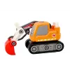 LEAN TOYS escavatore cingolato cartone animato puzzle 3D in legno - arancione