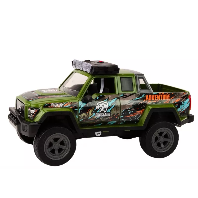 LEAN TOYS Auto Fuoristrada da Caccia Hunter Dinosauro Luci Suoni Verde