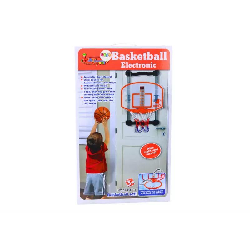 LEAN TOYS Canestro da basket regolabile con palla e pompa