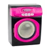 LEAN TOYS Set elettrodomestici lavatrice interattiva con suoni e accessori, nero e rosa