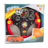 LEAN TOYS Volante interattivo per bambini con luci, suoni e vibrazioni, rosso
