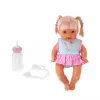 LEAN TOYS Bambola neonata in marsupio con biberon, ciuccio, parla, balbetta, fa pipì