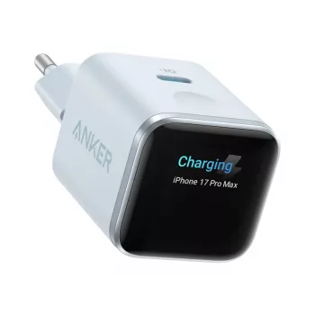 Caricabatterie ANKER Nano 45W GaN 1x USB-C ActiveShield 5.0 Touchsensor riconoscimento iPhone SmartDisplay blu pastello
