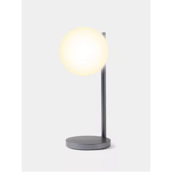 Lexon Bubble Lamp Lampada da scrivania LED con caricabatterie Qi 15W, Gunmetal