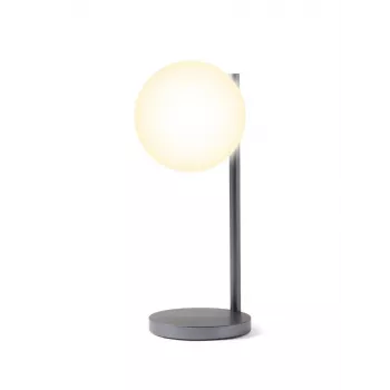 Lexon Bubble Lamp Lampada da scrivania LED con caricabatterie Qi 15W, Gunmetal
