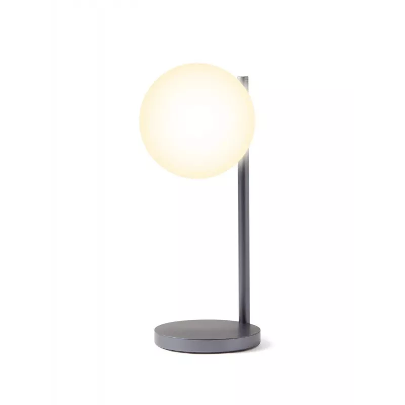 Lexon Bubble Lamp Lampada da scrivania LED con caricabatterie Qi 15W, Gunmetal