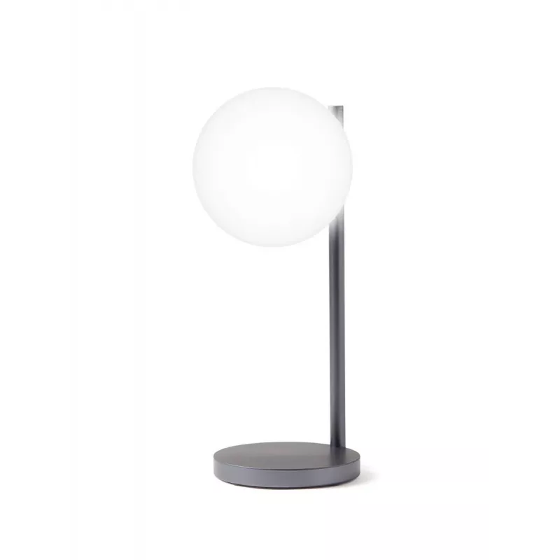 Lexon Bubble Lamp Lampada da scrivania LED con caricabatterie Qi 15W, Gunmetal