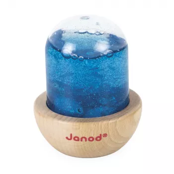 Janod Palla di Neve Sensoriale con Glitter Blu 12m+