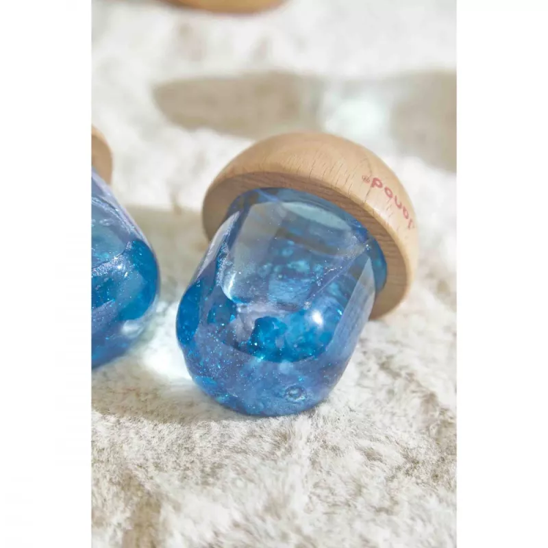 Janod Palla di Neve Sensoriale con Glitter Blu 12m+