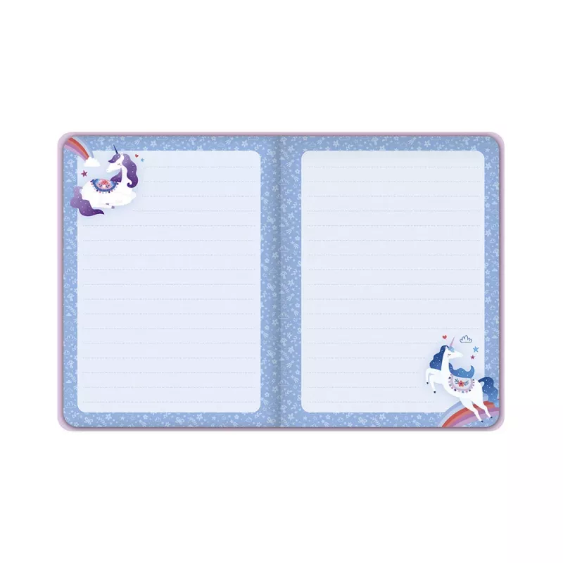 Janod Unicorn Dreamland quaderno con elastico, 6+