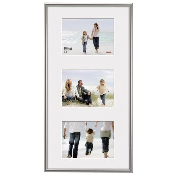 Hama Madrid cornice portafoto per 3 foto 10x15 cm, argento, 23x45 cm