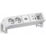 BACHMANN DESK2 ALU BIANCO 2xUTE 1xCM 1xUSB A/C 22W 0.2m GST18