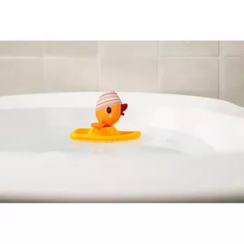 Lilliputiens Giocattolo da bagno barca con anatra in peluche Gaspard 6m+