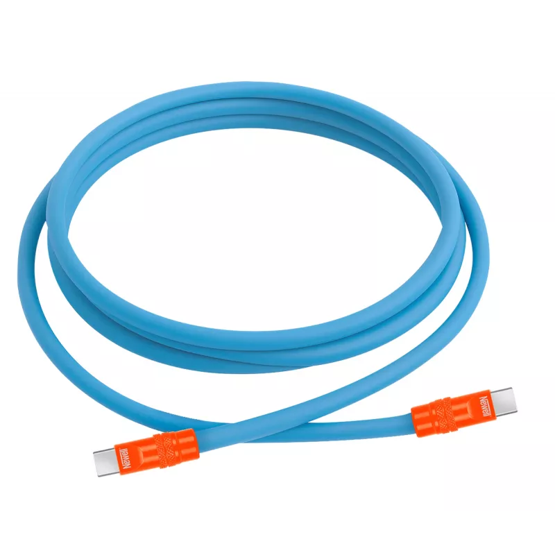 Newell Cavo USB-C a USB-C 100W, 2 m, silicone, blu-arancio