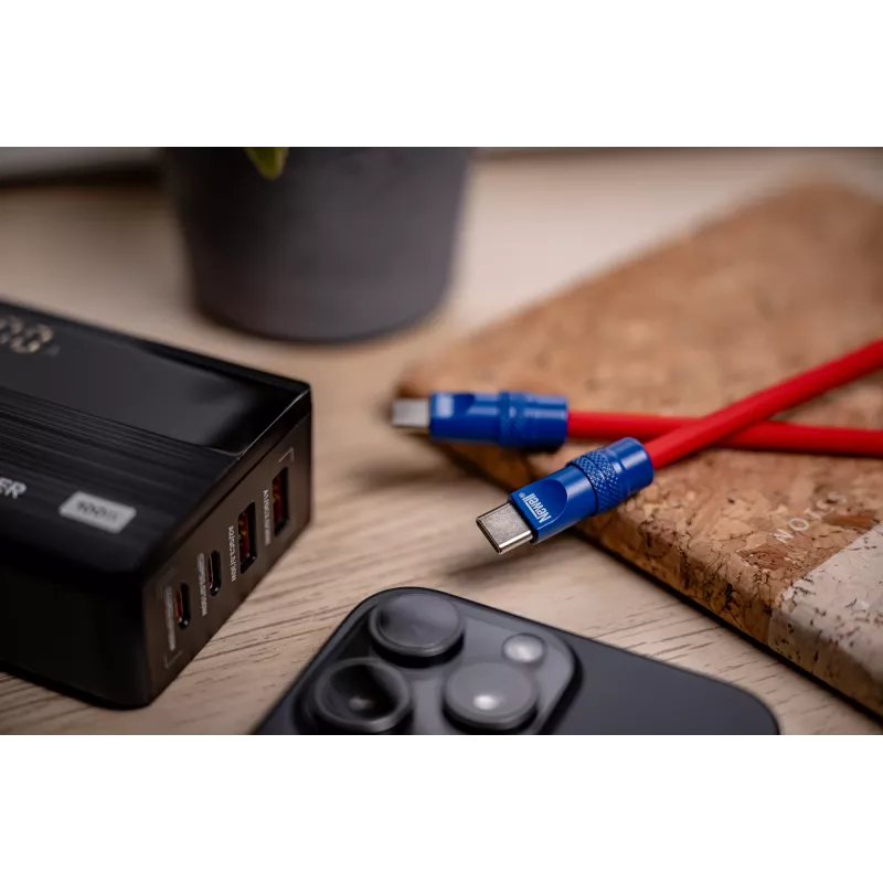 Newell Cavo USB-C a USB-C 100W 2 m silicone rosso-blu navy