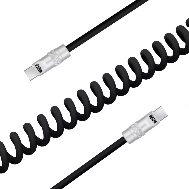 Newell Cavo USB-C a USB-C 100W 1,5 m silicone a spirale nero
