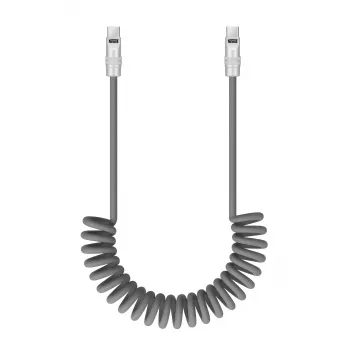 Newell Cavo USB-C a USB-C 100W, 1,5 m, silicone, avvolgibile, grigio