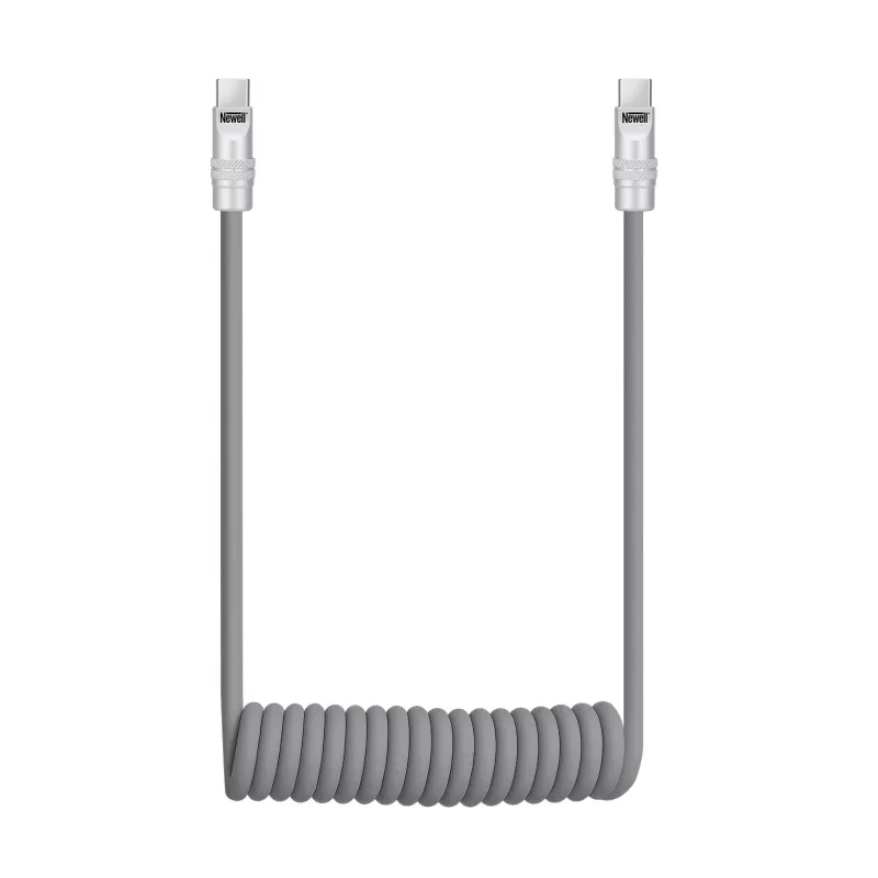 Newell Cavo USB-C a USB-C 100W, 1,5 m, silicone, avvolgibile, grigio