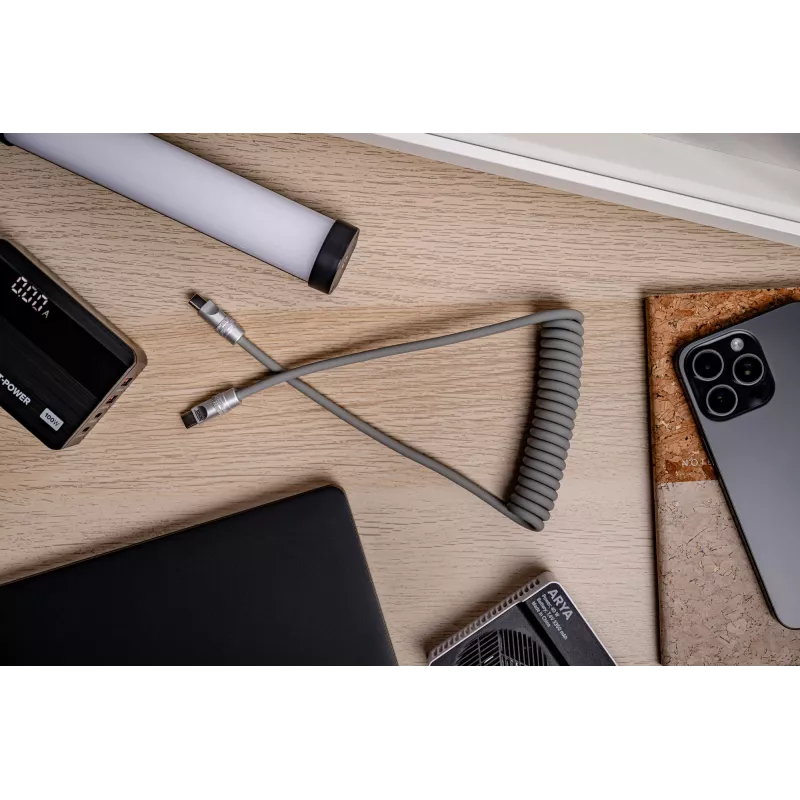 Newell Cavo USB-C a USB-C 100W, 1,5 m, silicone, avvolgibile, grigio