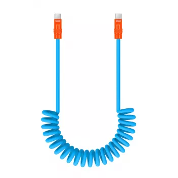 Newell Cavo USB-C a USB-C 100W 1,5 m silicone avvolgibile blu-arancio