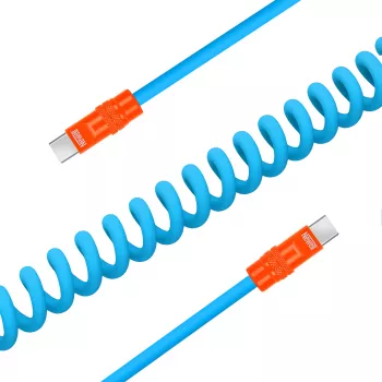 Newell Cavo USB-C a USB-C 100W 1,5 m silicone avvolgibile blu-arancio