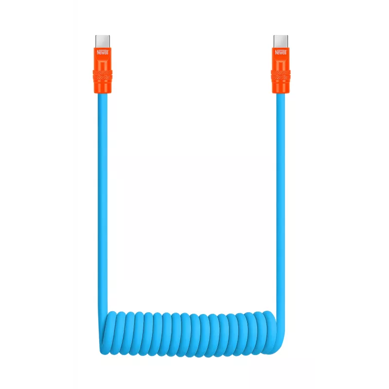 Newell Cavo USB-C a USB-C 100W 1,5 m silicone avvolgibile blu-arancio
