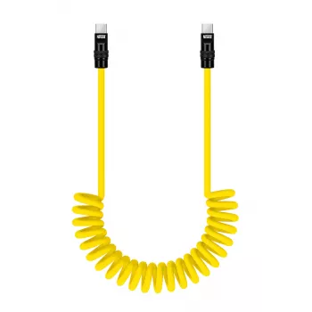 Newell Cavo USB-C a USB-C 100W, 1,5 m, silicone, avvolgibile, giallo-nero