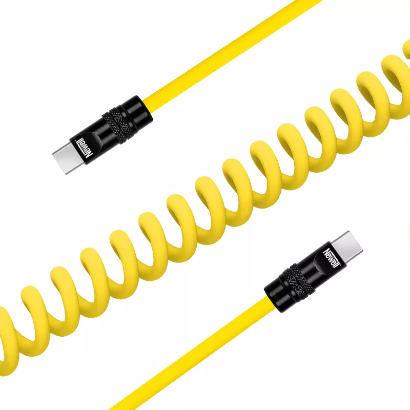Newell Cavo USB-C a USB-C 100W, 1,5 m, silicone, avvolgibile, giallo-nero