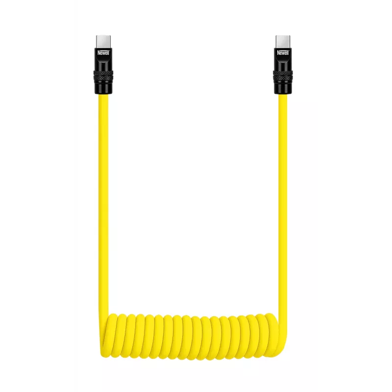 Newell Cavo USB-C a USB-C 100W, 1,5 m, silicone, avvolgibile, giallo-nero
