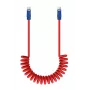 Newell Cavo USB-C a USB-C 100W 1,5 m silicone a spirale rosso-blu navy