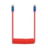 Newell Cavo USB-C a USB-C 100W 1,5 m silicone a spirale rosso-blu navy