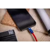 Newell Cavo USB-C a USB-C 100W 1,5 m silicone a spirale rosso-blu navy
