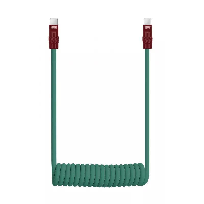 Newell Cavo USB-C a USB-C 100W, 1,5 m, silicone, avvolgibile, verde-bordeaux