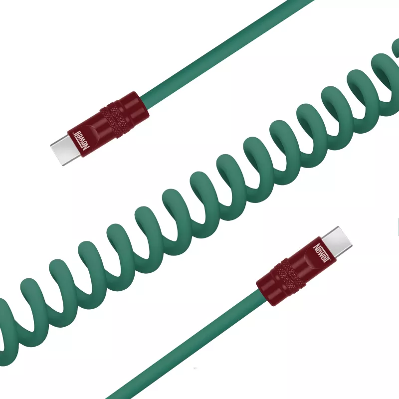 Newell Cavo USB-C a USB-C 100W, 1,5 m, silicone, avvolgibile, verde-bordeaux