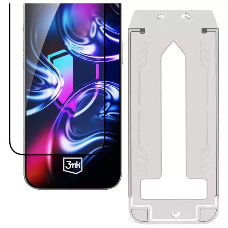 3mk HardGlass Max vetro temperato protezione schermo con applicatore per iPhone Air (nero)