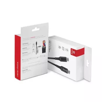 Crong Armor Link Cavo USB-C a USB-C 100W PD 5A 200cm Nero