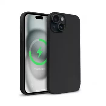 Crong Color Cover Custodia Magnetica per Apple iPhone 15 Plus compatibile MagSafe (nero)